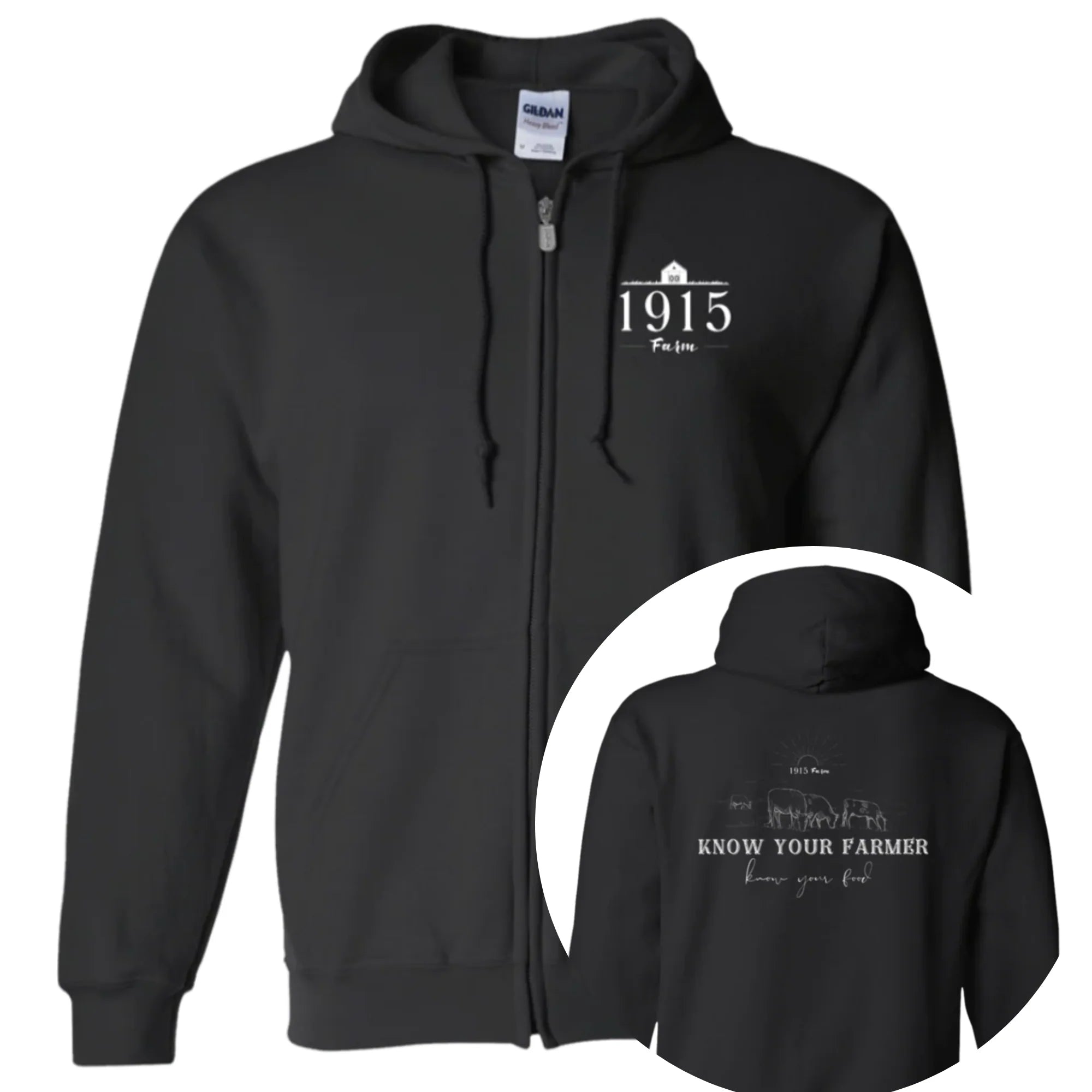 1701 Farm Know Your Farmer Zip Up Hooded Sweatshirt
